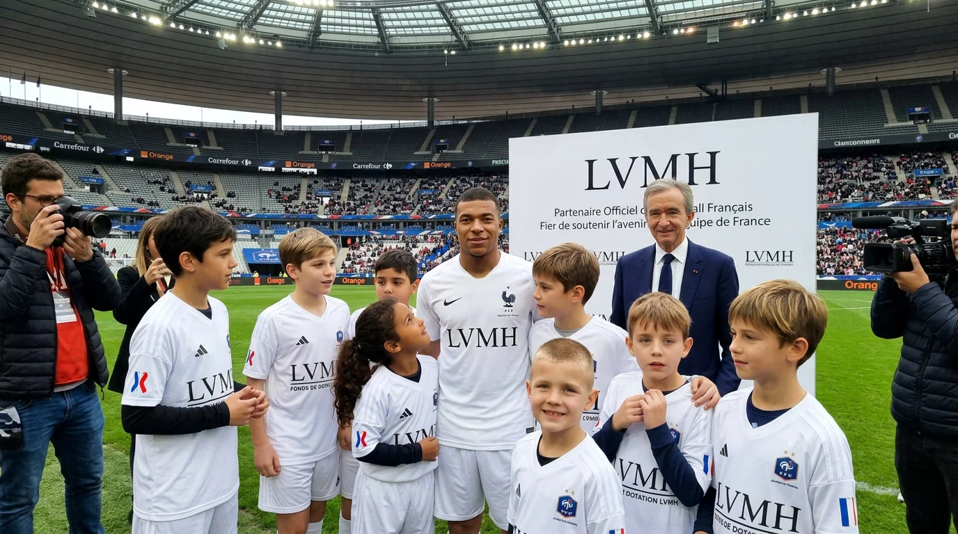 Mbappé avec des enfants d’écoles de Bondy avec les maillots de BitKeltTrade